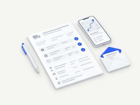 Demande de transport reçue complète par mail : départ, arrivée, palettes, poids et horaires