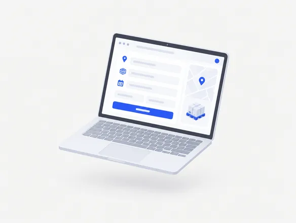 Page de demande de transport ouverte sur un ordinateur portable