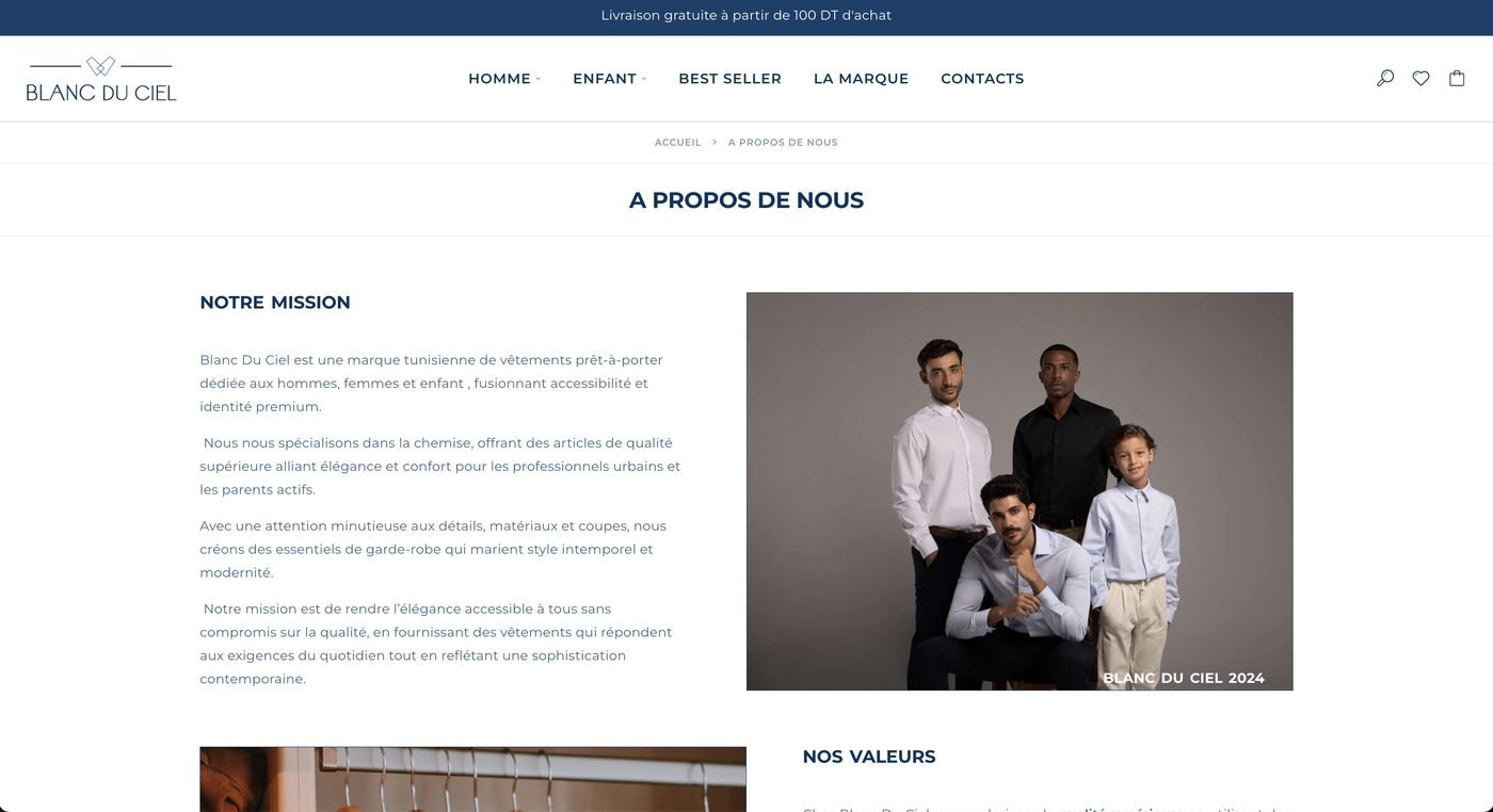 Blanc du Ciel - E-commerce Chemises Homme, visuel 1