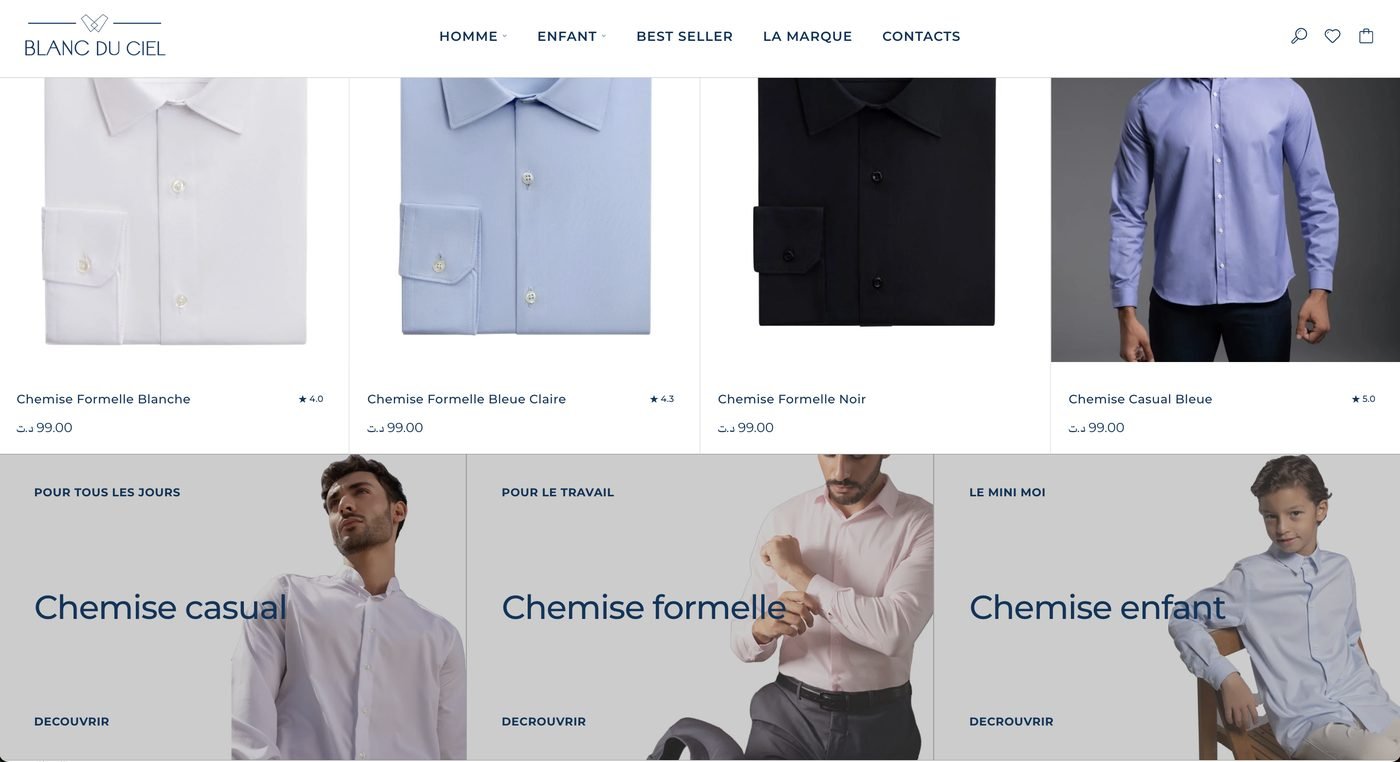 Blanc du Ciel - E-commerce Chemises Homme, visuel 3