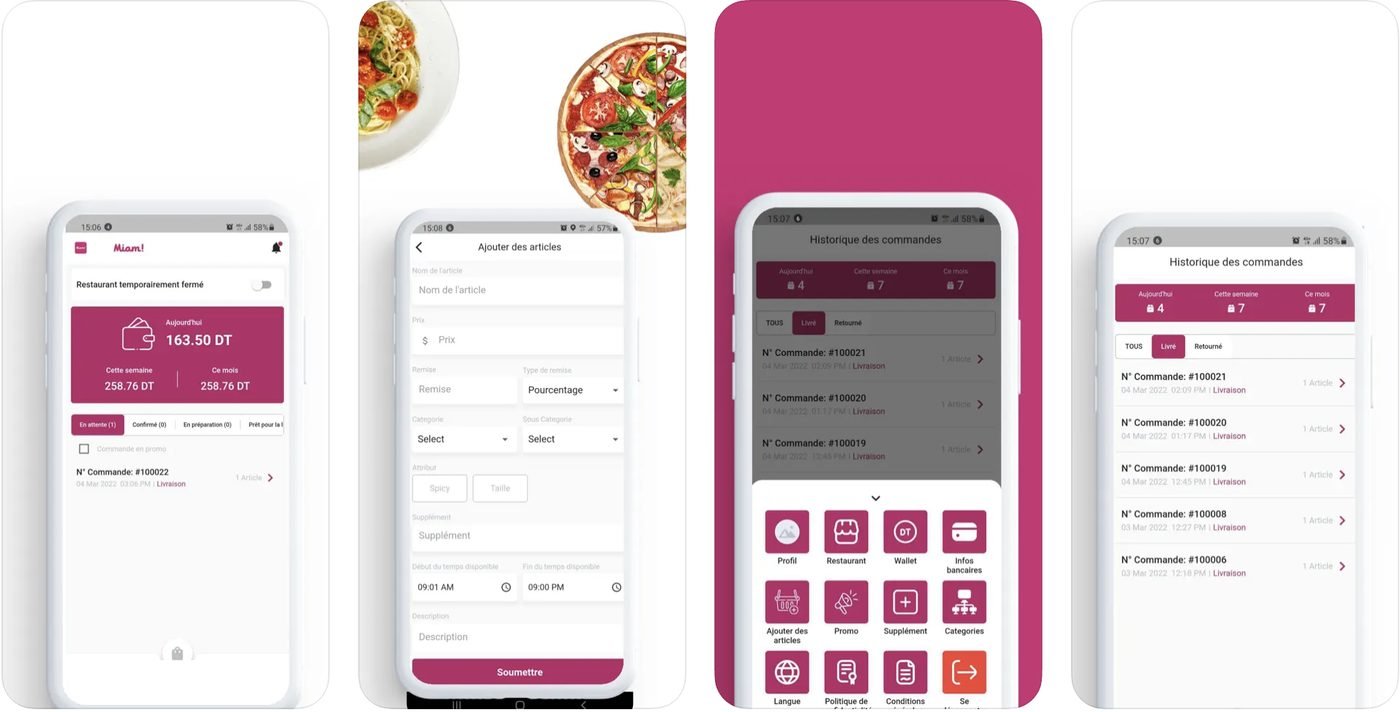Miam - Système de Livraison de Repas, visuel 3