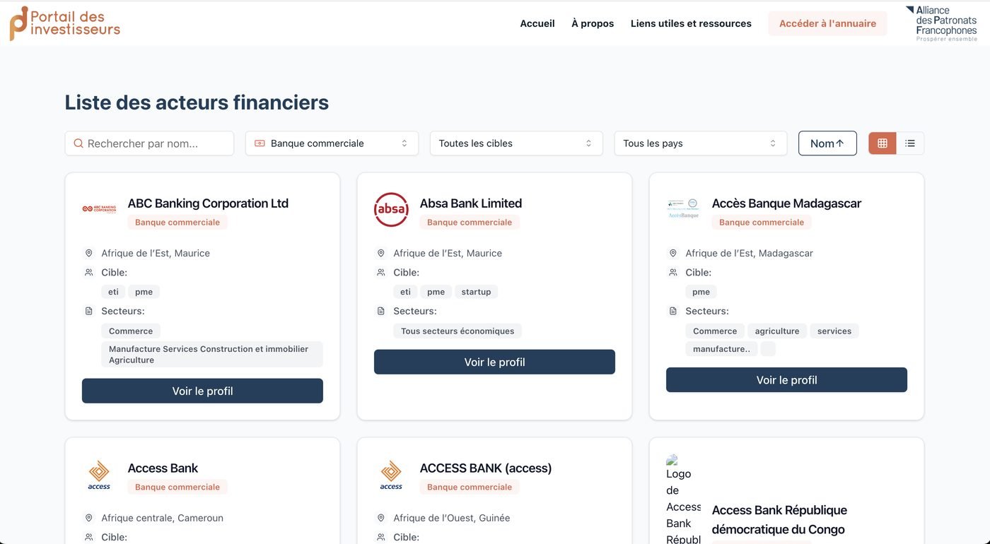 Portail des Investisseurs - APF & OIF, visuel 2